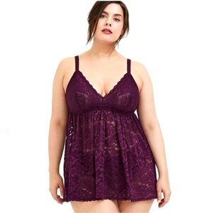 Torrid Deep Purple Lace Chemise